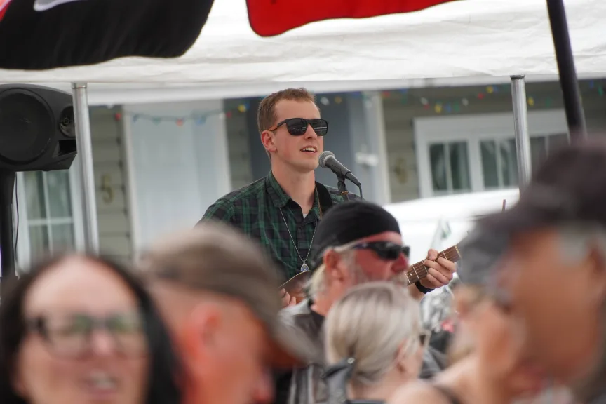 Conrad performing at event